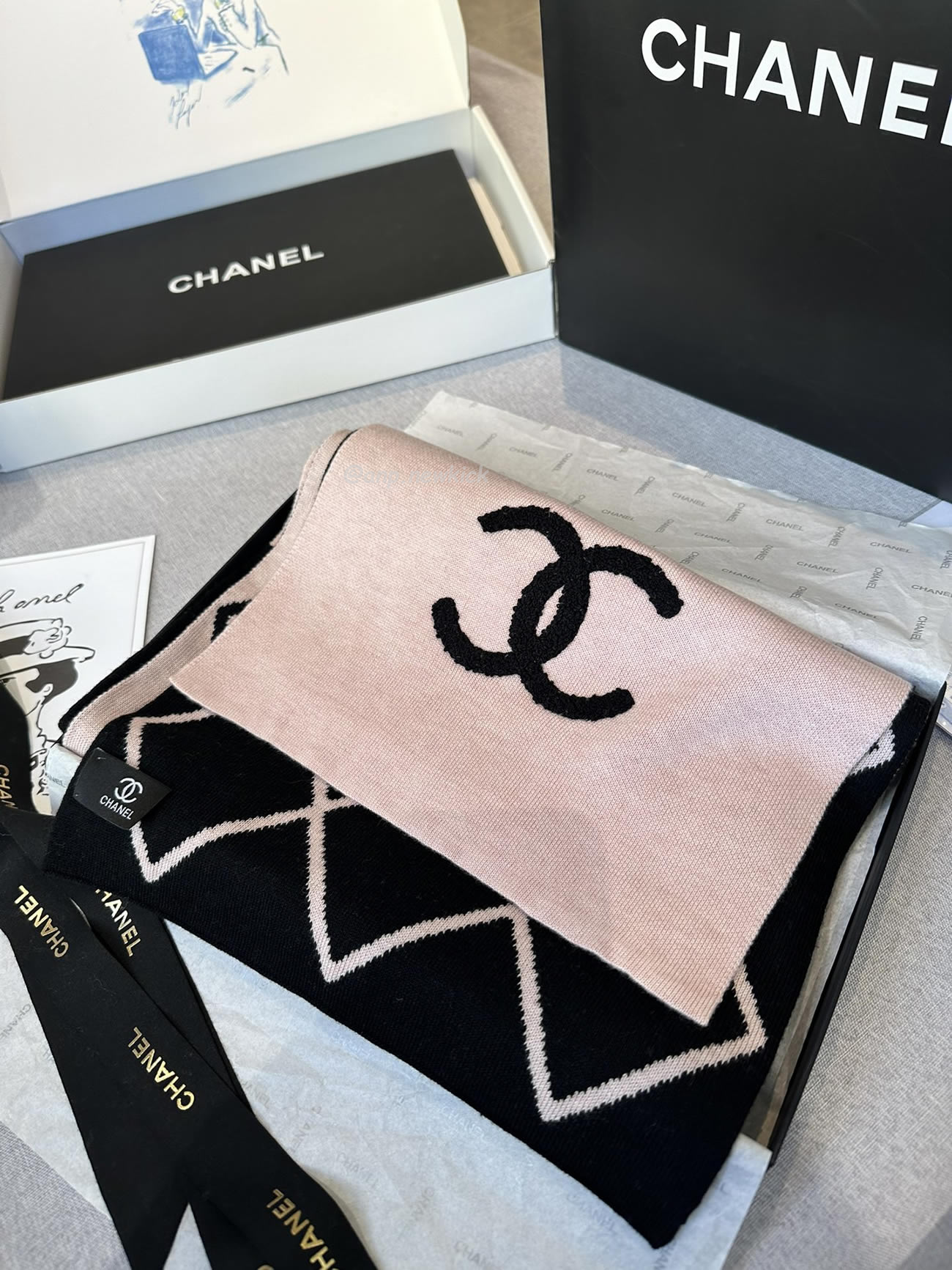 Chanel 2024 New 24b Cashmere Knitted Scarf 30x180cm (6) - newkick.vip